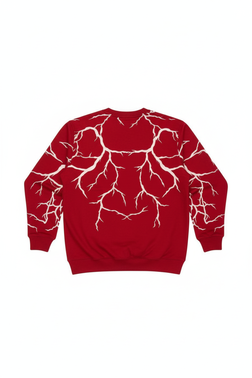 Red Lightning Sweatshirt Back