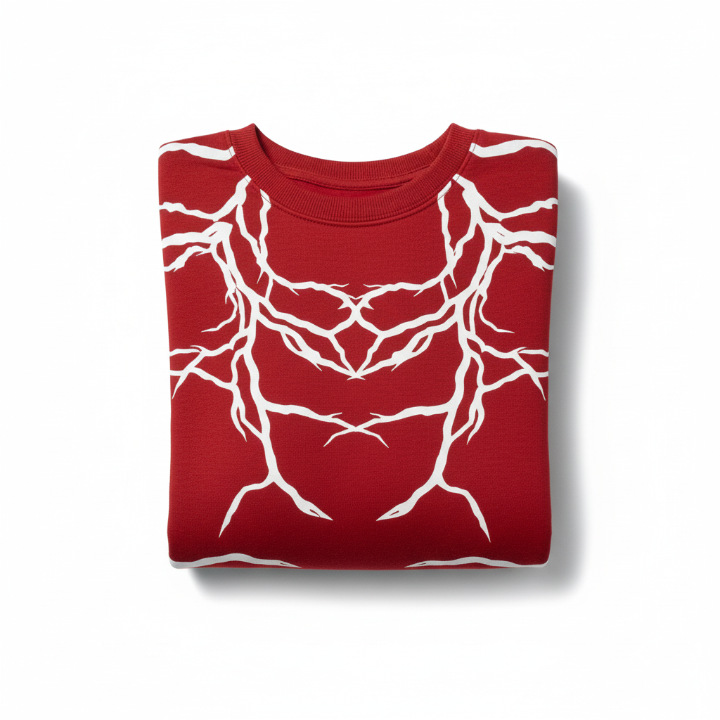 Red Lightning Sweatshirt Folded
