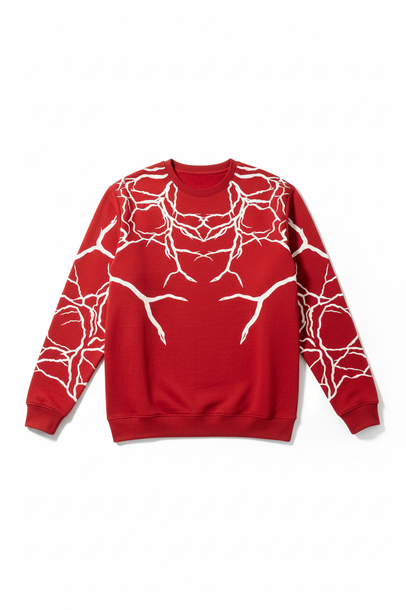 Red Lightning Sweatshirt Front